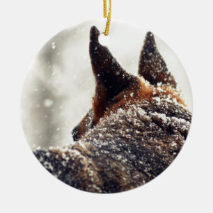 German Shepherd Photo Ceramic Ornament