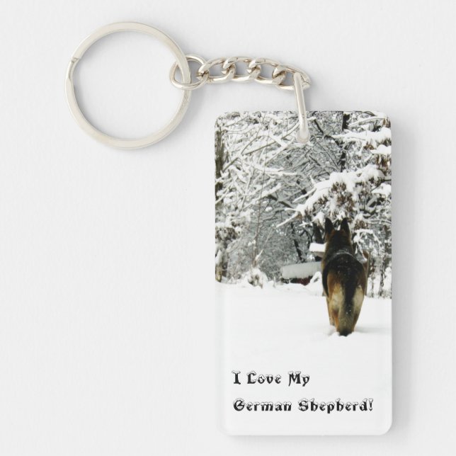 German Shepherd Photo Keychain (Front)