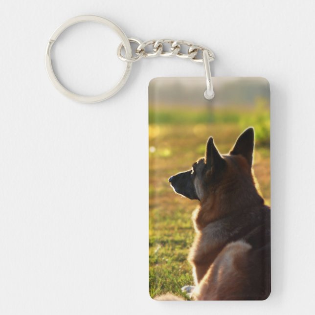 German Shepherd Photo Keychain (Front)