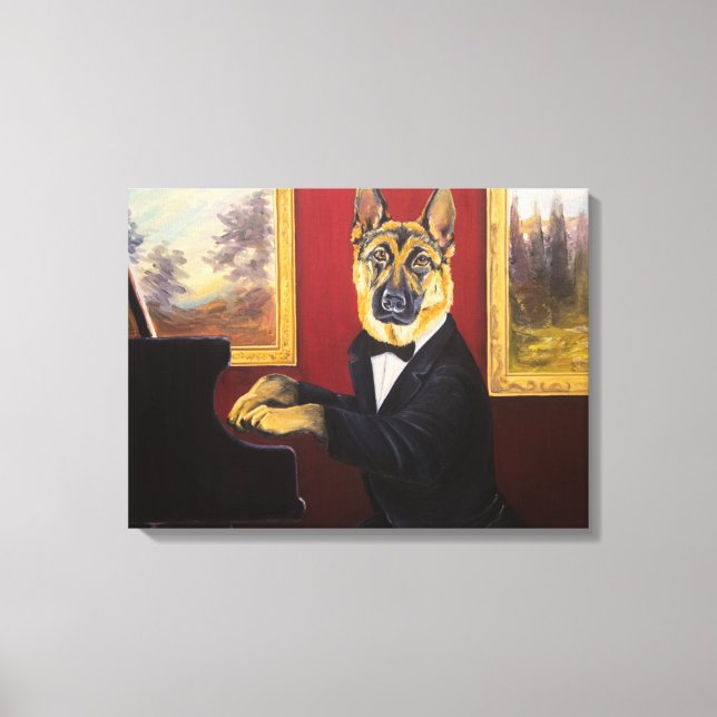 German Shepherd | Piano Waltz Canvas Print (Front)