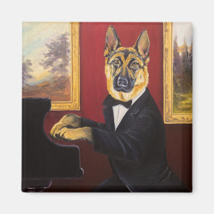 German Shepherd Piano Waltz Magnet