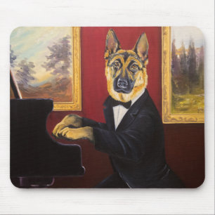 German Shepherd Piano Waltz Mouse Pad