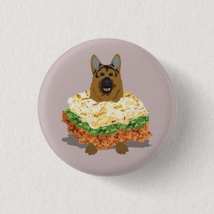German Shepherd Pie Badge 1 Inch Round Button
