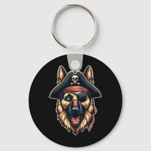 German Shepherd Pirate Dog Halloween Party Keychain