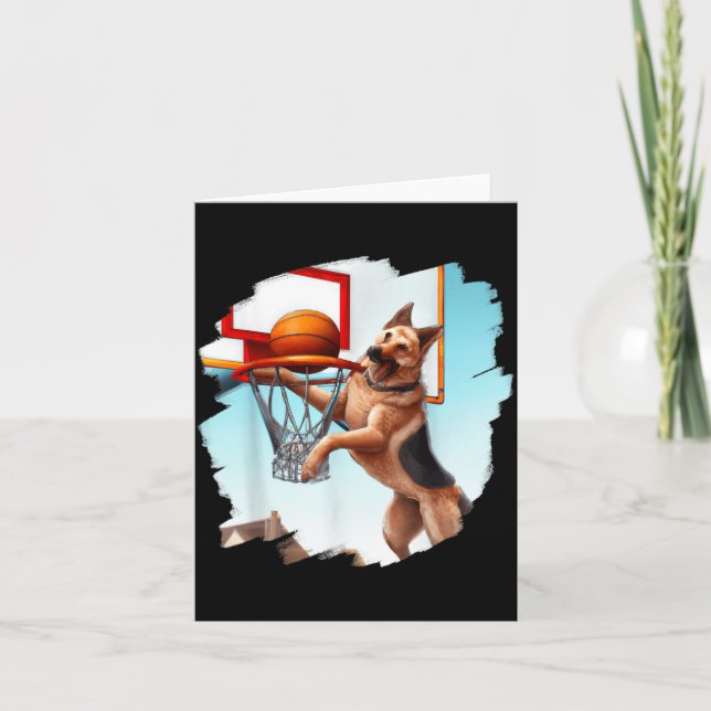 German Shepherd Playing Basball Funny Dog Basball Card (Front)