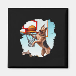 German Shepherd Playing Basketball Fun Dog Basketb Magnet