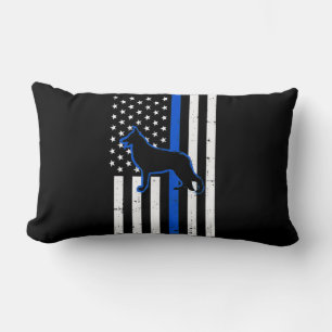 German Shepherd Police Dog K9 Patriotic Lumbar Pillow