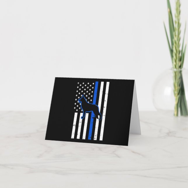 German Shepherd Police Dog K9 Patriotic Thank You Card (Front)