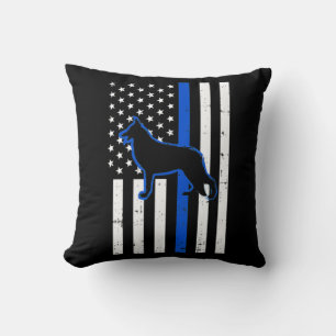 German Shepherd Police Dog K9 Patriotic Throw Pillow