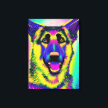 German Shepherd Pop Art    Canvas Print<br><div class="desc">Introducing German Shepherd Pop Art! This design is perfect for anyone who loves dogs and wants to show their support for their favourite breed. Featuring a vivid and colourful piece of art that is sure to turn heads and truly unique. Go ahead and show off your love for German Shepherds...</div>
