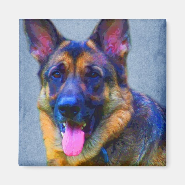 German Shepherd Portrait Magnets (Front)