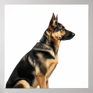 German Shepherd Profile Poster