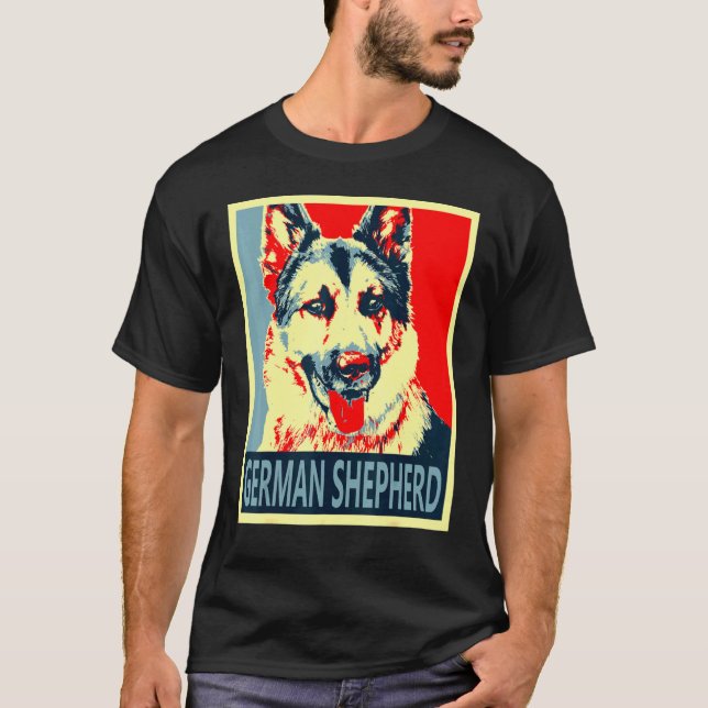 German Shepherd Propaganda Poster Style T-Shirt (Front)