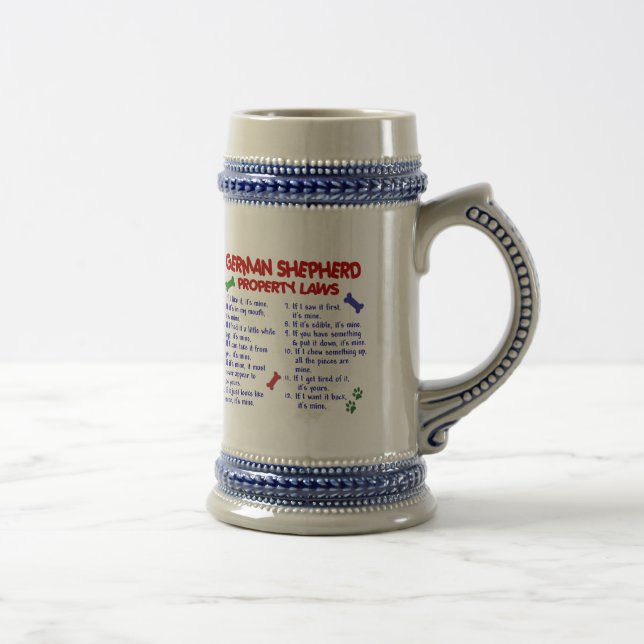 GERMAN SHEPHERD Property Laws 2 Beer Stein (Right)