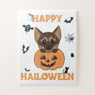 German Shepherd Pumpkin Dogs Happy Halloween Jigsa Jigsaw Puzzle