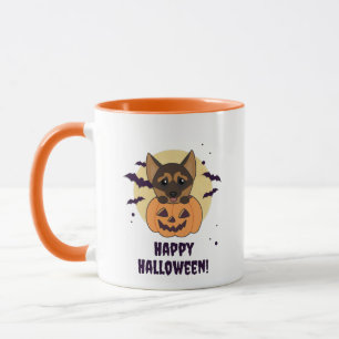 German Shepherd Pumpkin Dogs Happy Halloween Mug