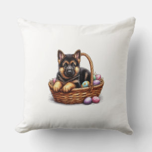 German Shepherd Pup Throw Pillow