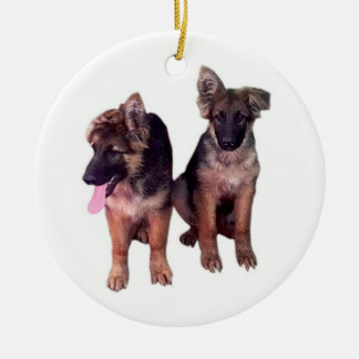 German Shepherd puppies Custom Ornament