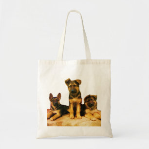 German Shepherd puppies tote bag