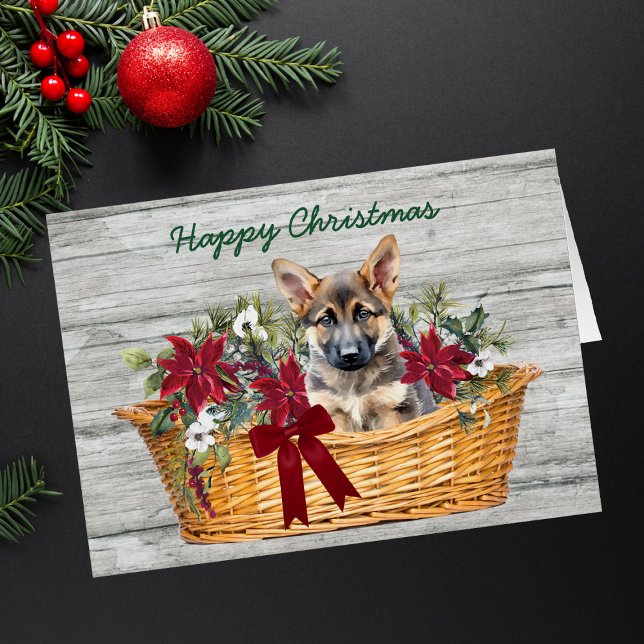 German Shepherd Puppy Basket Holiday (Creator Uploaded)