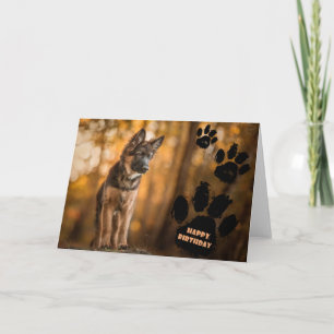 German shepherd puppy birthday card. card