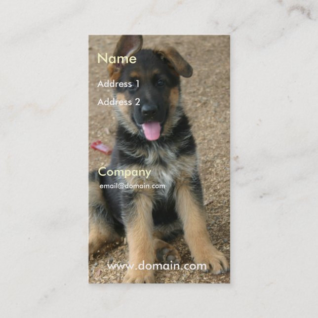 German Shepherd Puppy Business Card (Front)