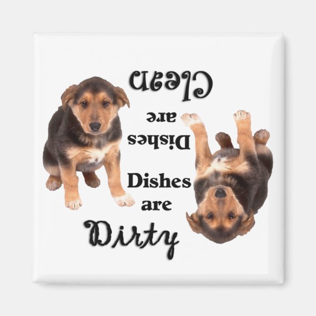 German Shepherd Puppy Dishwasher Magnet (Front)