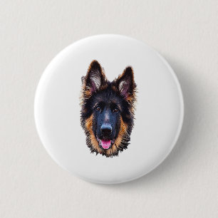 German Shepherd Puppy Dog 2 Inch Round Button