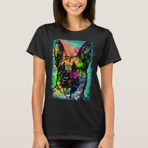 German Shepherd Puppy Dog Bright Colours Art Pet L T-Shirt