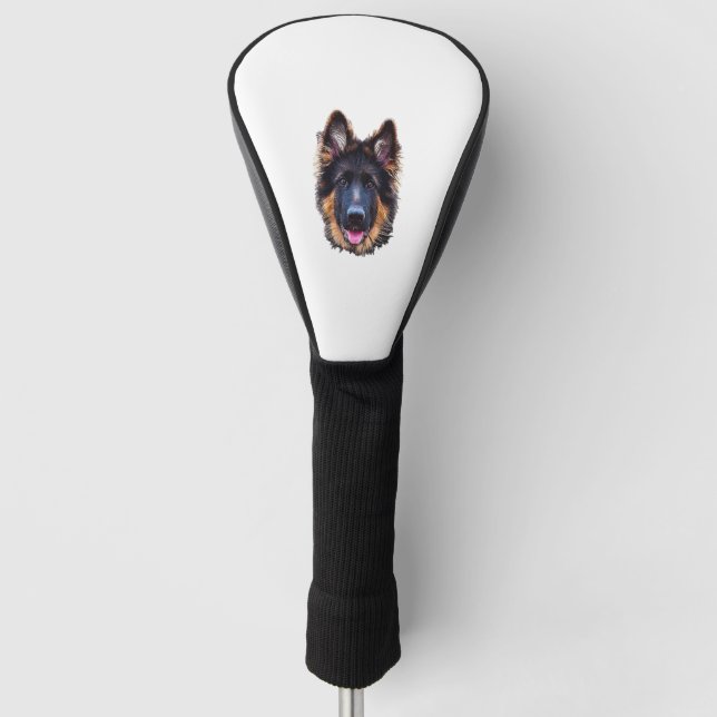 German Shepherd Puppy Dog   Golf Head Cover (Front)