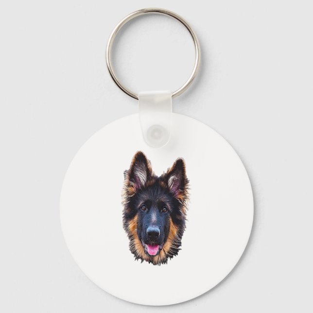German Shepherd Puppy Dog   Keychain (Front)