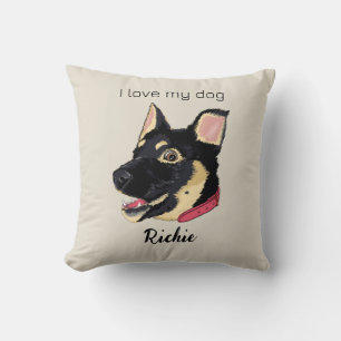 German Shepherd Puppy Dog Lover Throw Pillow