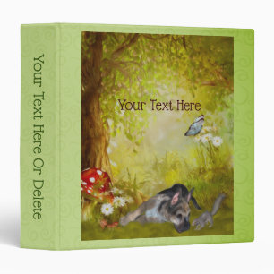 German Shepherd Puppy Fantasy Forest Personalized Binder