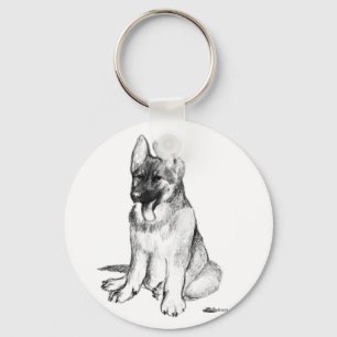 German Shepherd Puppy Keychain