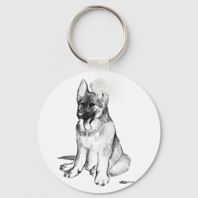 German Shepherd Puppy Keychain (Front)