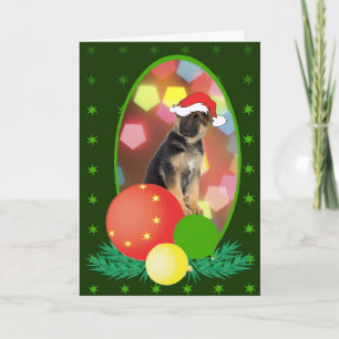 German Shepherd Puppy Ornaments Holiday Card
