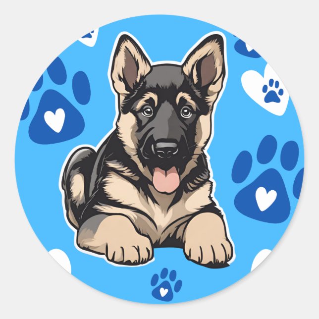 German Shepherd Puppy Stickers (Front)