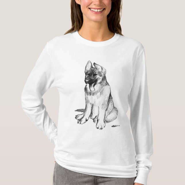 German Shepherd Puppy T-Shirt (Front)