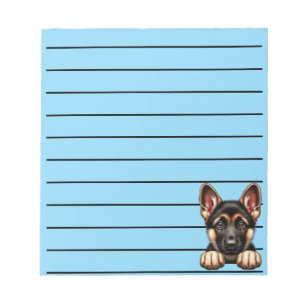 German Shepherd Puppy with Expressive Eyes Notepad