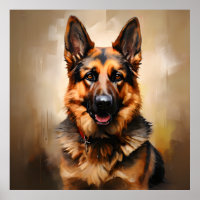 German Shepherd Realism Art Portrait