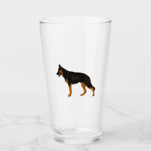 German Shepherd Red Black Blanket Glass
