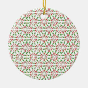 German Shepherd red green Ceramic Ornament