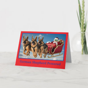 German Shepherd Reindeer Card