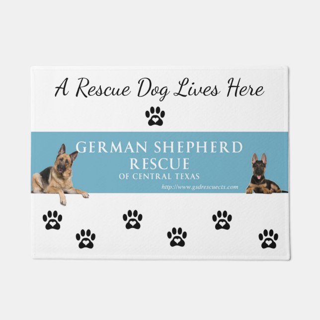 German Shepherd Rescue Central Texas Door Mat (Front)