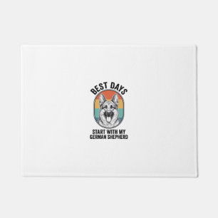 German Shepherd Retro Art Vintage Dog Lover Design Doormat