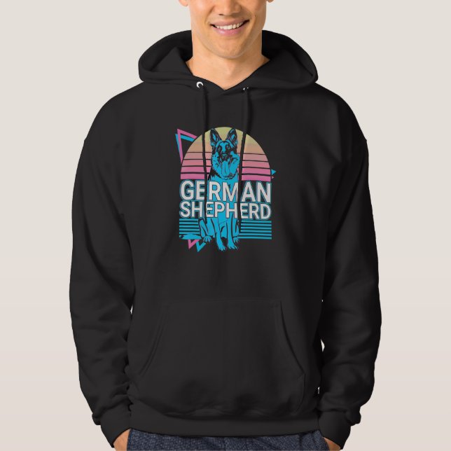 German Shepherd Retro Hoodie (Front)