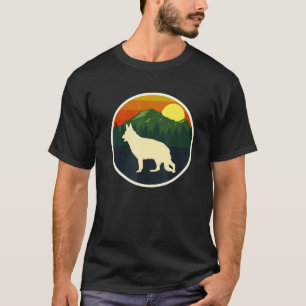 German Shepherd Retro Outdoor Camping Dog T-Shirt