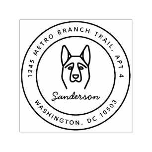 German Shepherd Return Address Stamp Self-Inking