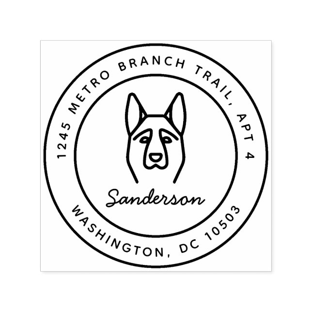German Shepherd Return Address Stamp Self-Inking (Design)