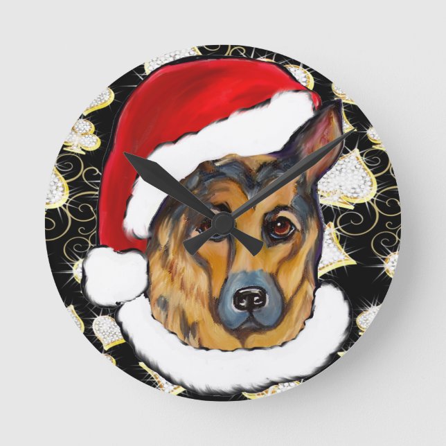 GERMAN SHEPHERD ROUND CLOCK (Front)